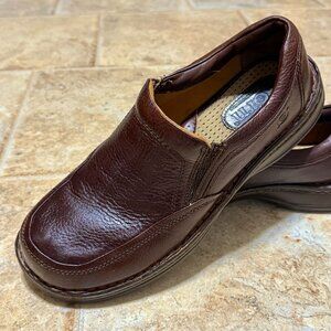 Born Mens Brown Size 10M Leather Slip-On Loafer Shoes Sanitized Great Condition